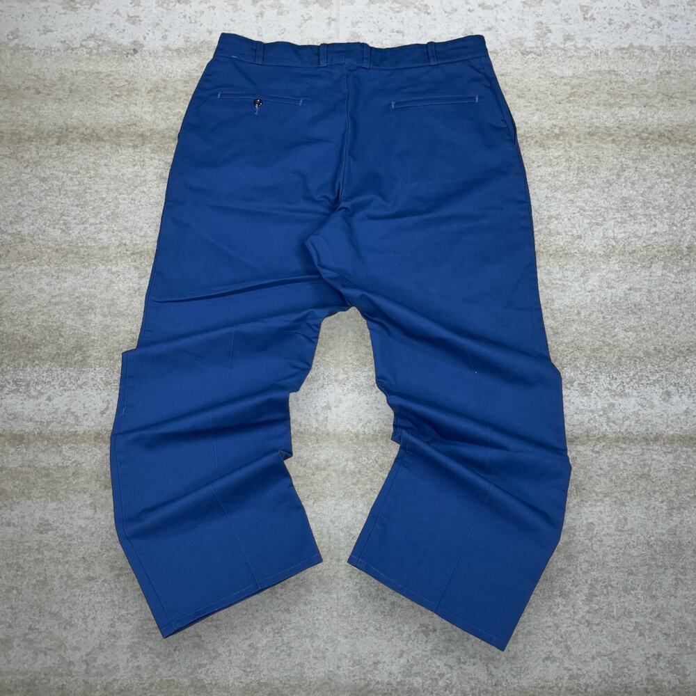 Vintage 90s Roebucks Khakis Pants 38x30 Baggy Fit Blue Flat Front Perma Prest
